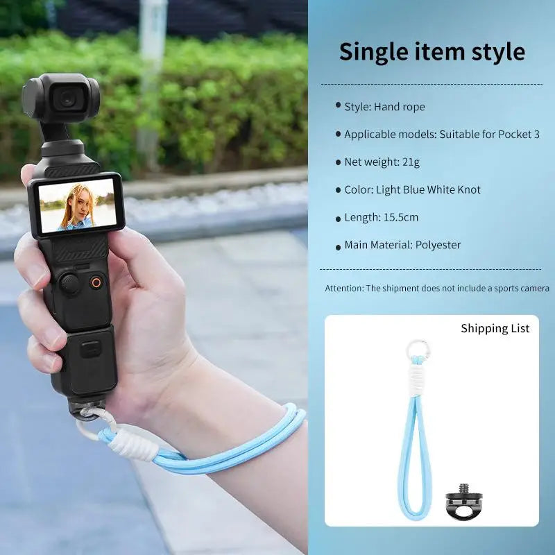 Anti-Drop Wrist Strap Lanyard for OSMO Pocket 3 & 360 Camera Camera Wrist Strap Axl Blue