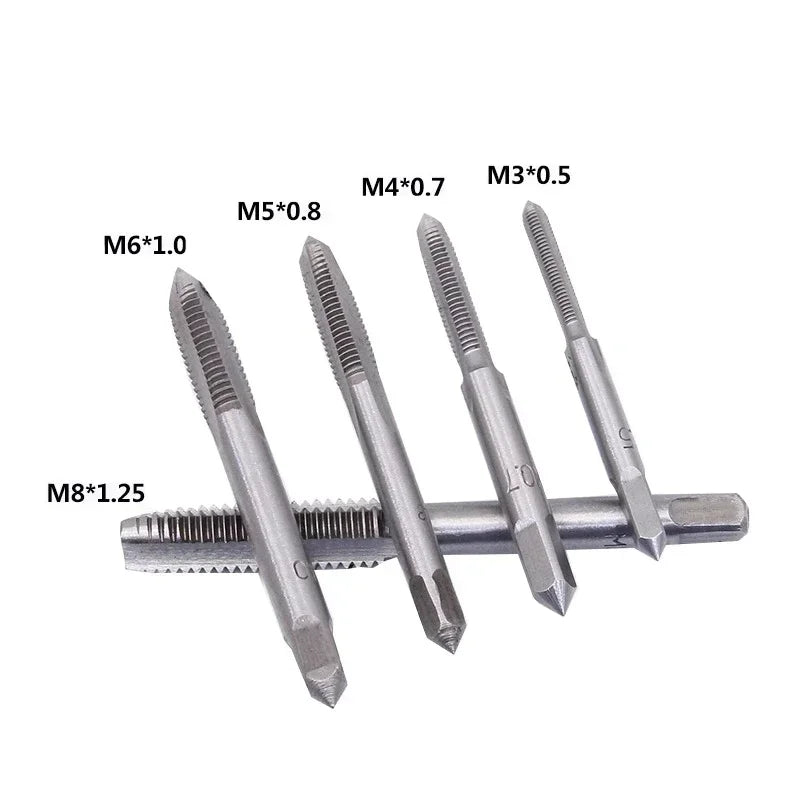 6-Piece Metric Tap Set M3–M8 with T-Handle Tap Wrench | HSS Tap & Die Set Axl