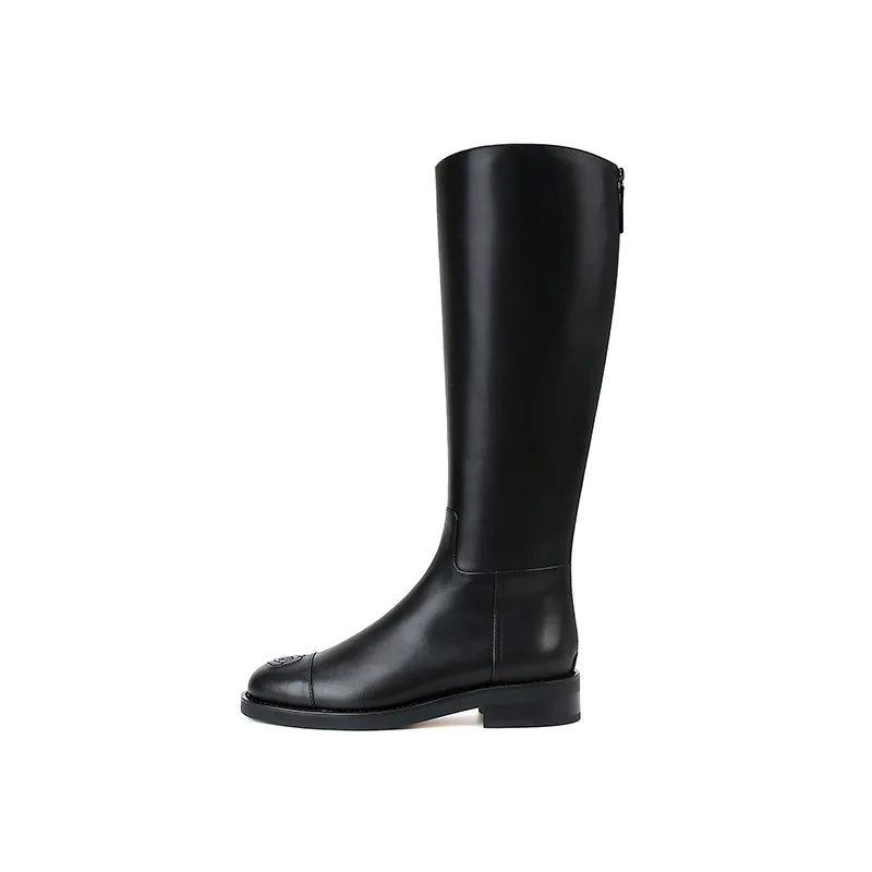 Women's Knee-High Knight Boots – Punk Zip-Up Winter Boots Knee-High Boots Axl