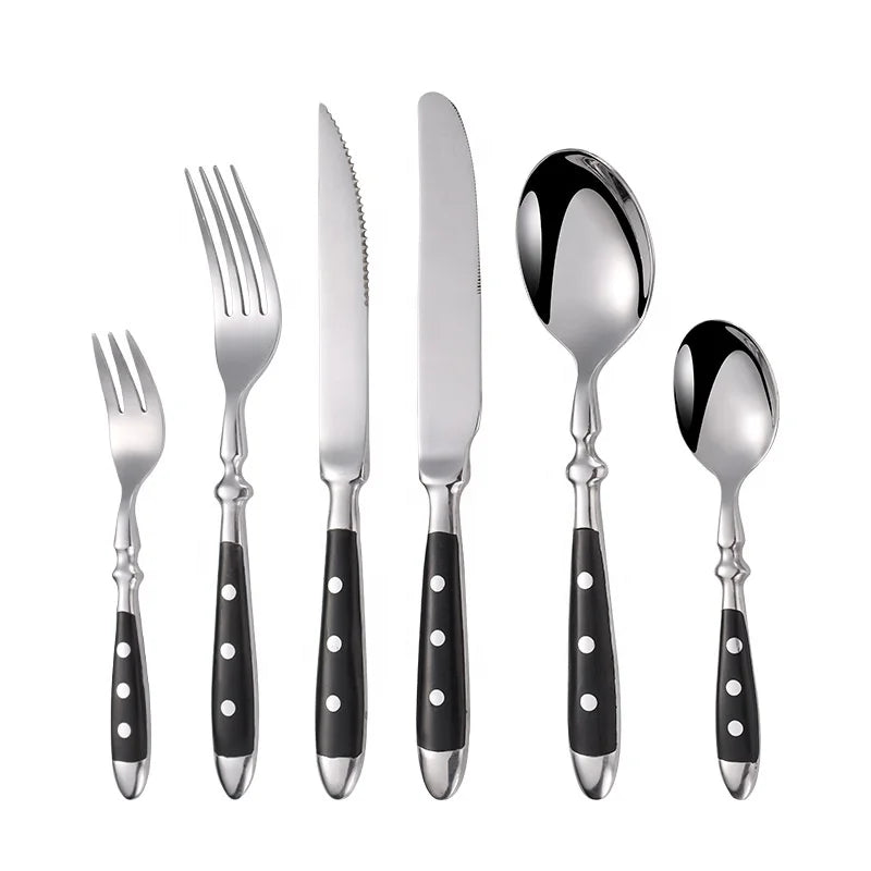 Stainless Steel Cutlery Set – Knife Fork Spoon Dinnerware Flatware Cutlery Set Axl 6 PCS SET