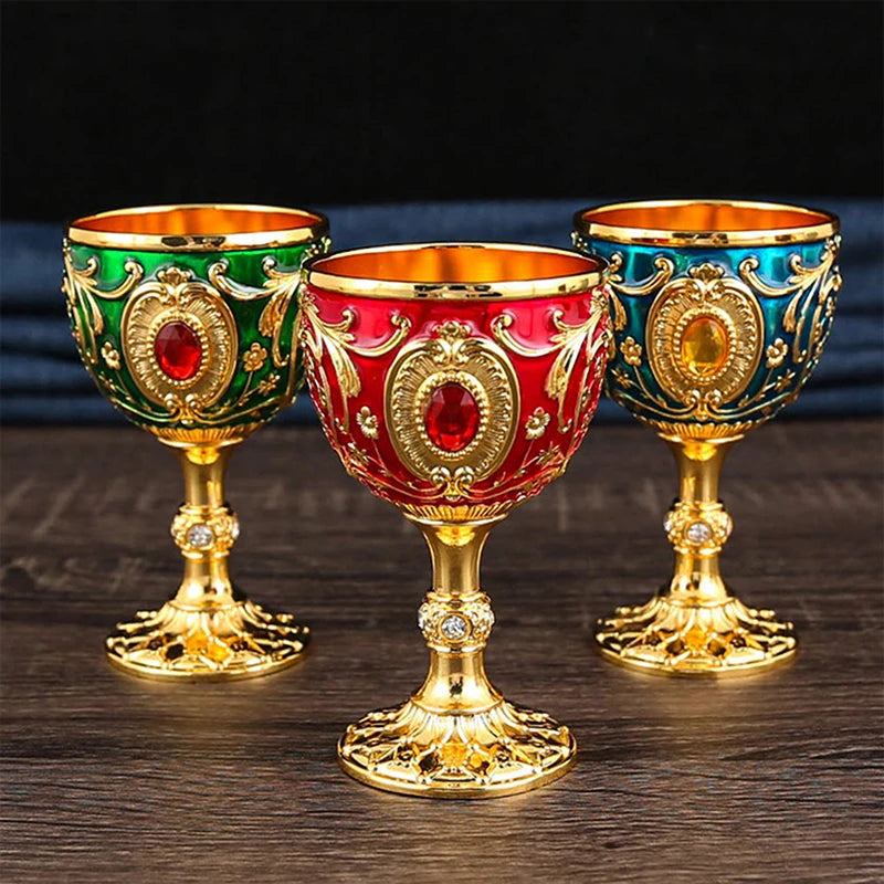 Embossed Metal Chalice Goblet – Vintage Wine & Bar Cup Metal Chalice Goblet Axl