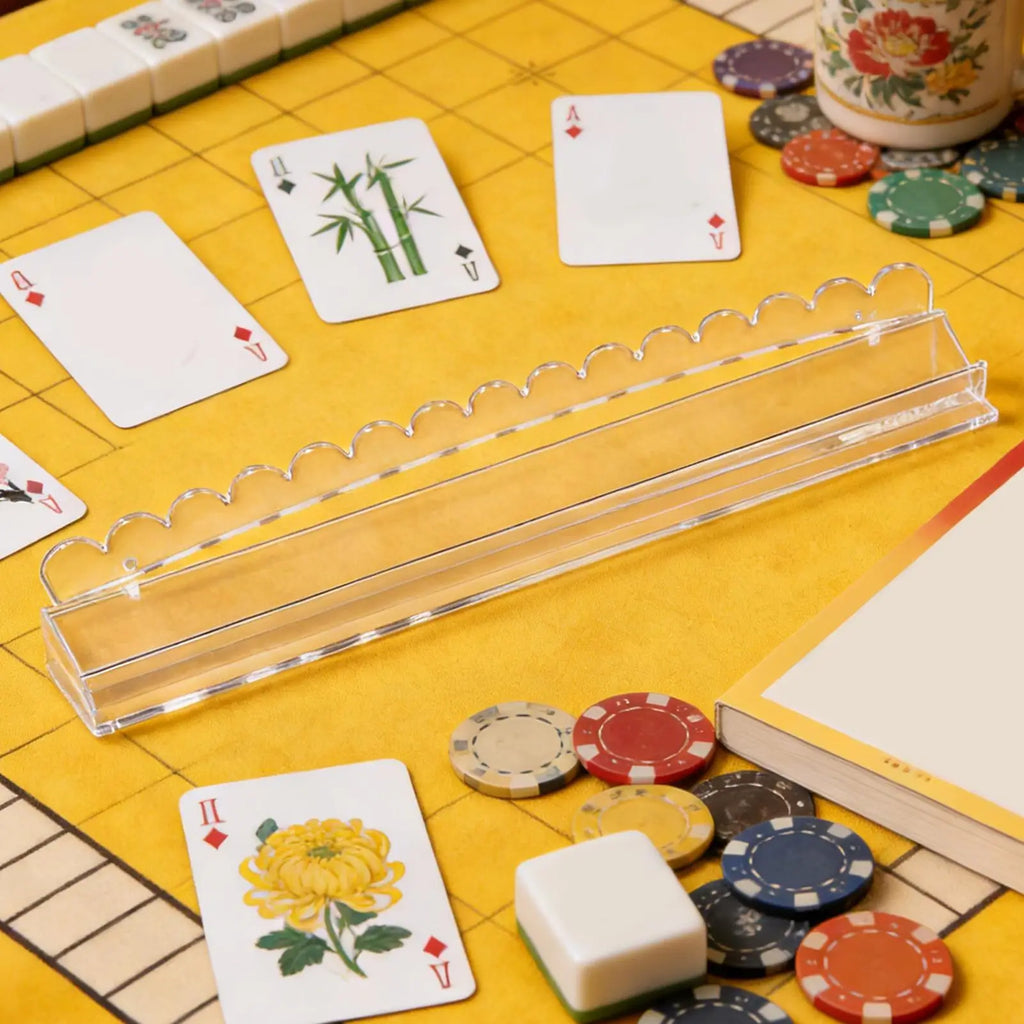 20-Inch Acrylic Mahjong Rack Set with Pusher | Quick Setup Mahjong Rack Set Axl