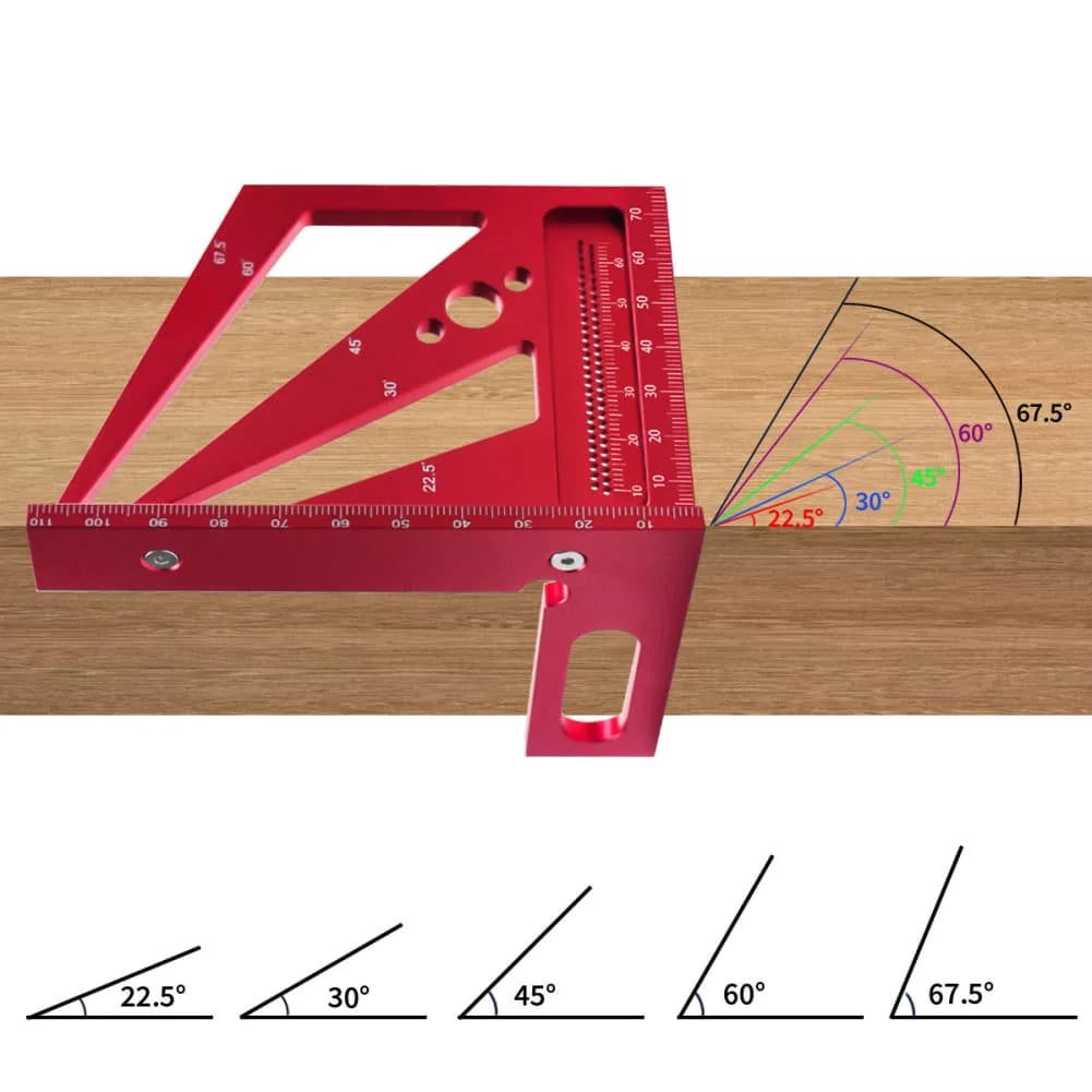 Multi-Angle Aluminum Woodworking Square Protractor Layout Tool Woodworking Square Axl