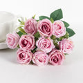 Silk Rose Artificial Flowers Bouquet – Wedding & Home Decor Artificial Silk Flowers Axl Deep Pink 1 pc