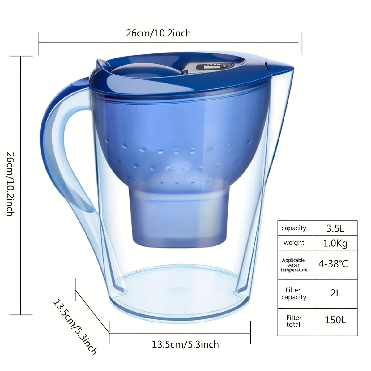 BALASHOV 3.5L Alkaline Carbon Water Filter Kettle – 5-Stage Water Filter Kettle Axl