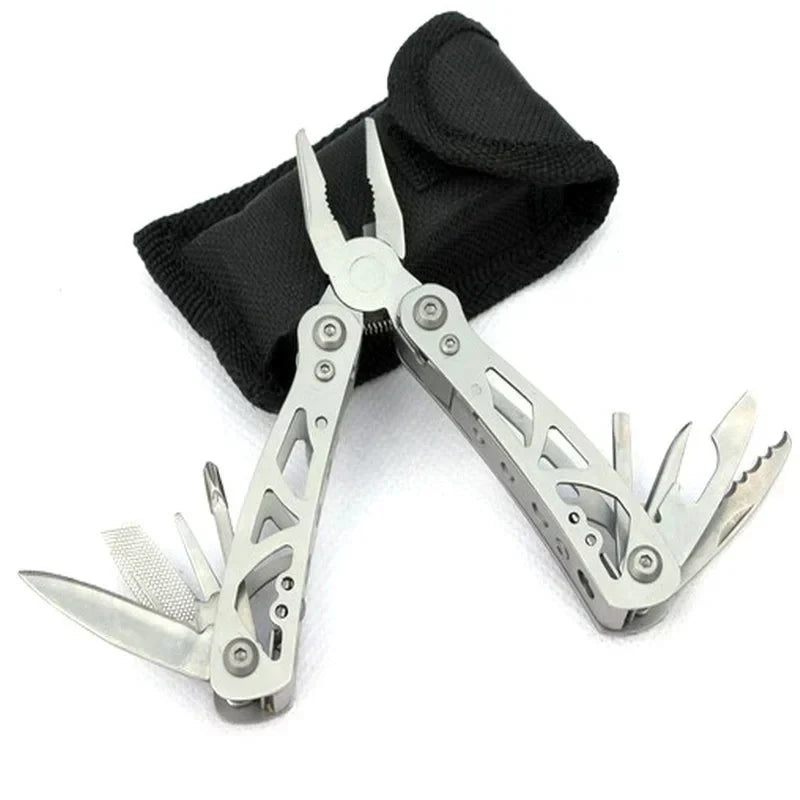 Mini Stainless Steel Multitool Pliers – Keychain Pocket EDC Multitool Pliers Axl Silver