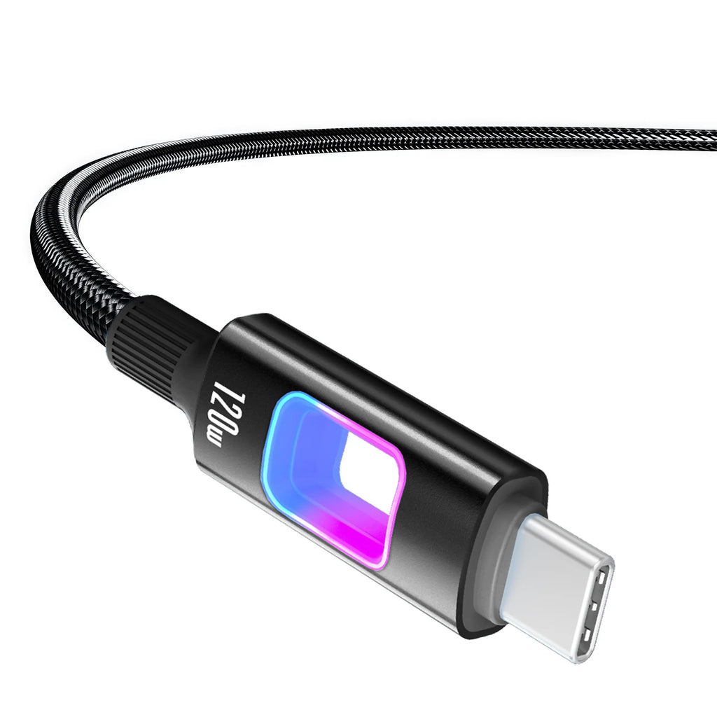 HKNA 1.5m USB-C Cable 120W PD Fast Charging – MacBook & iPhone USB-C Charging Cable Axl