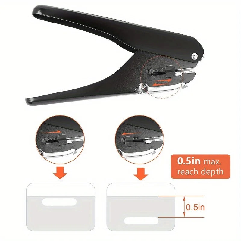 Metal Oval Single Hole Punch 4×15mm – Ellipse Paper Puncher Oval Hole Punch Axl