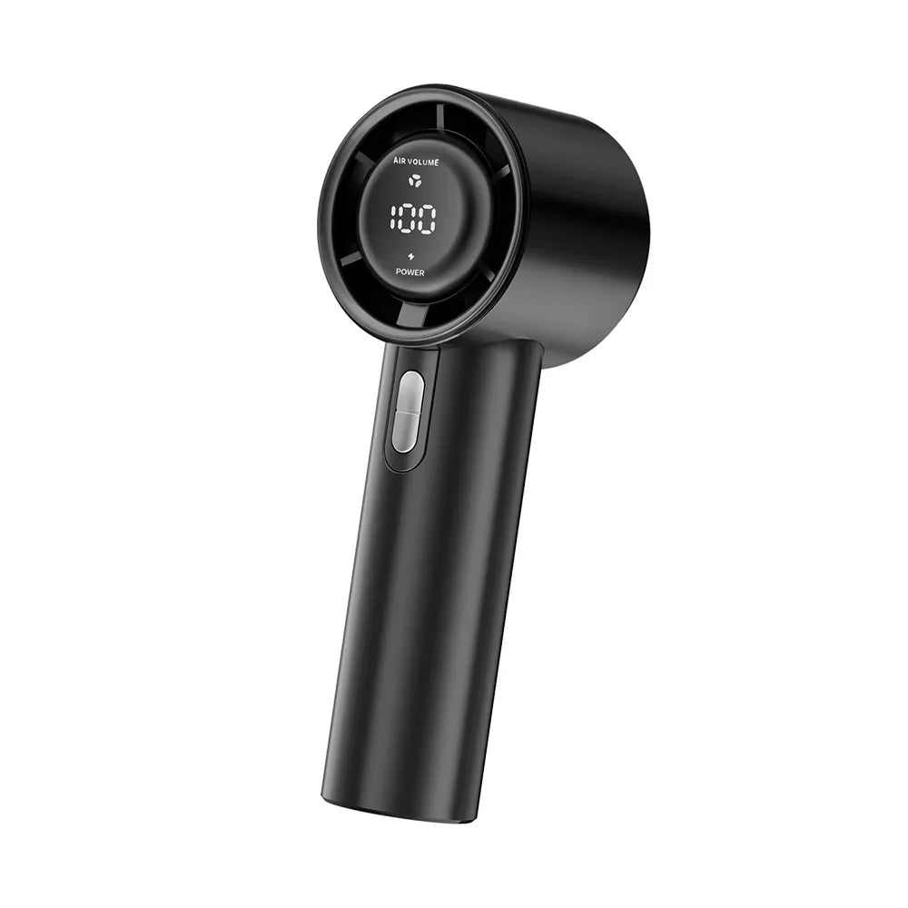 USB Rechargeable Mini Handheld Fan – 100 Speeds, 3000mAh Handheld Cooling Fan Axl Black