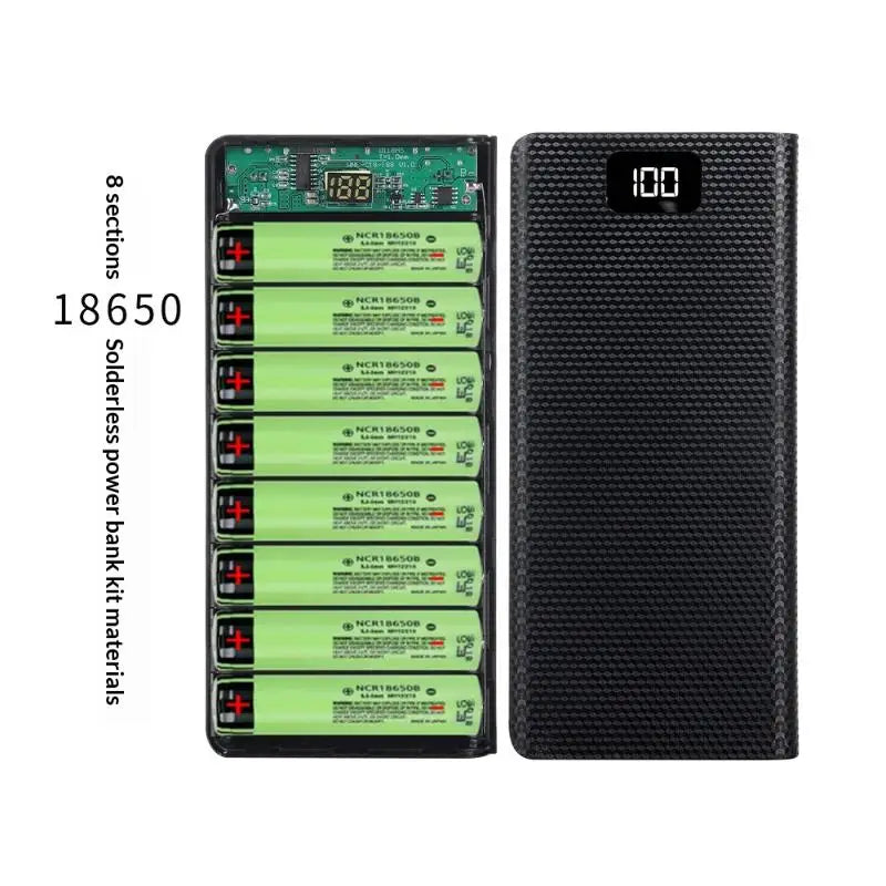 DIY 8x18650 Power Bank Case – Dual USB Type-C Fast Charge Power Bank Case Axl
