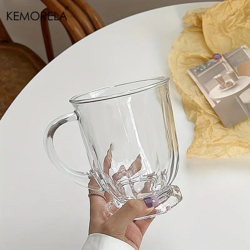 KEMORELA Retro Large Capacity Glass Mug 480/600/650ml Glass Mug Axl