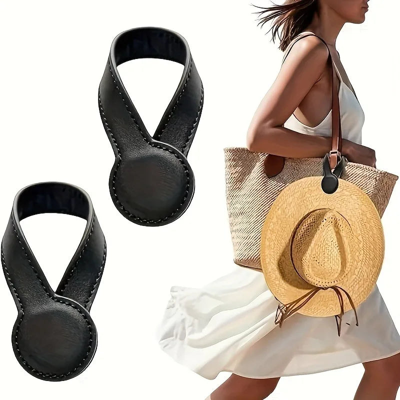 PU Leather Hat Clip – Portable Travel Cap Holder Anti-Loss Hat Clip Accessory Axl