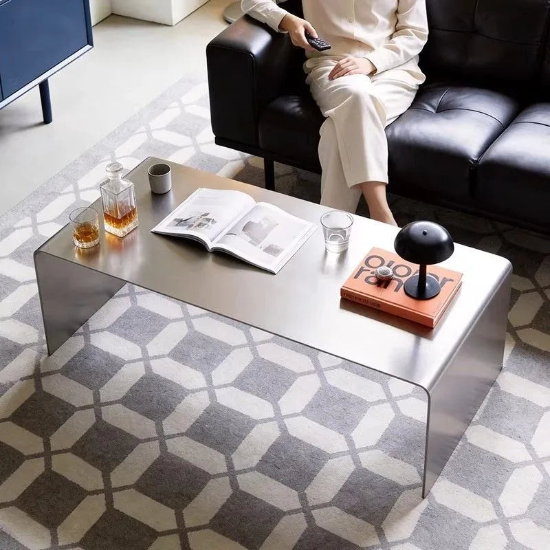 Stainless Steel Rectangular Coffee Table – Modern Minimalist Coffee Table Axl