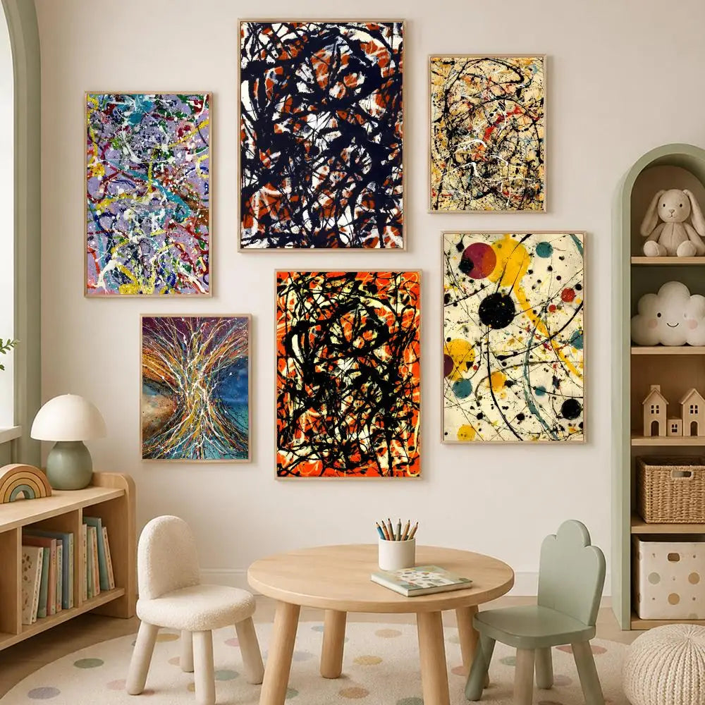 Jackson Pollock HD PVC Wall Art Poster | Self-Stick Home Decor Wall Art Poster Axl