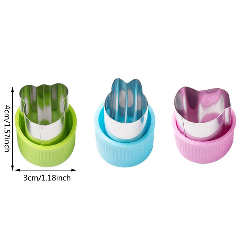 3-Piece Star & Heart Fruit Vegetable Cutter Set – Stainless Steel Fruit Vegetable Cutter Axl