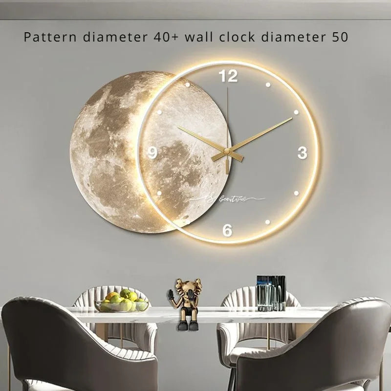 Large 3D LED Wall Clock Silent Movement – Luxury Home Decor 3D LED Wall Clock Axl Style A
