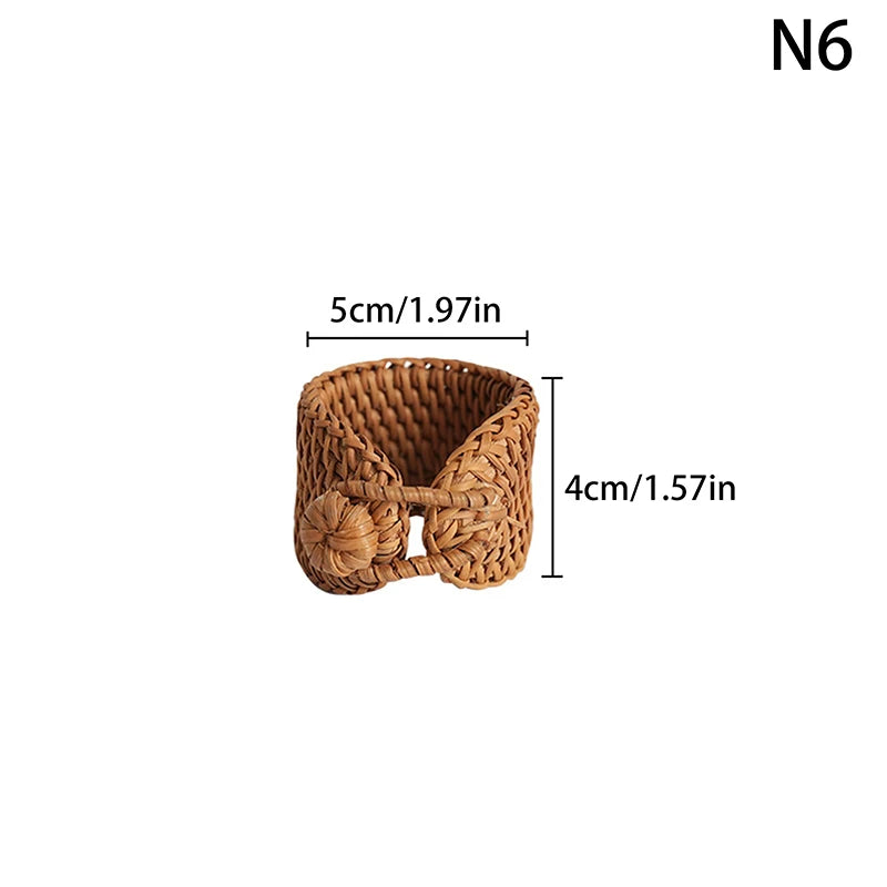 Handmade Rattan Napkin Rings | Rustic Woven Table Decor Rattan Napkin Rings Axl 6
