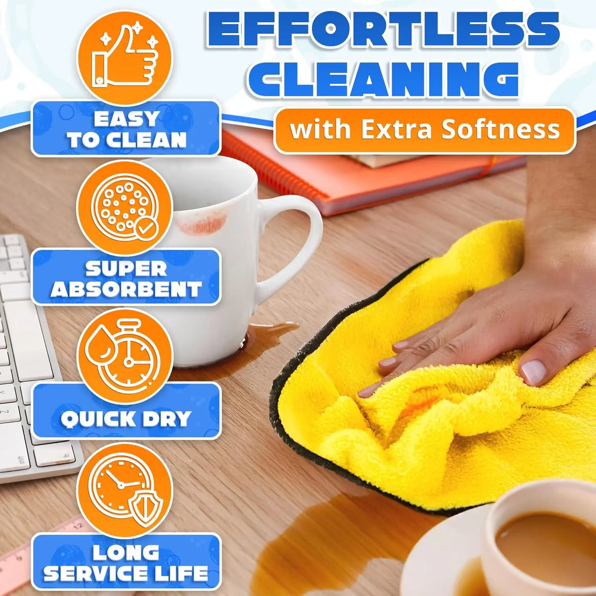 Heavy-Duty Microfiber Cleaning Cloths – 5 or 10 Pack Microfiber Cleaning Cloths Axl