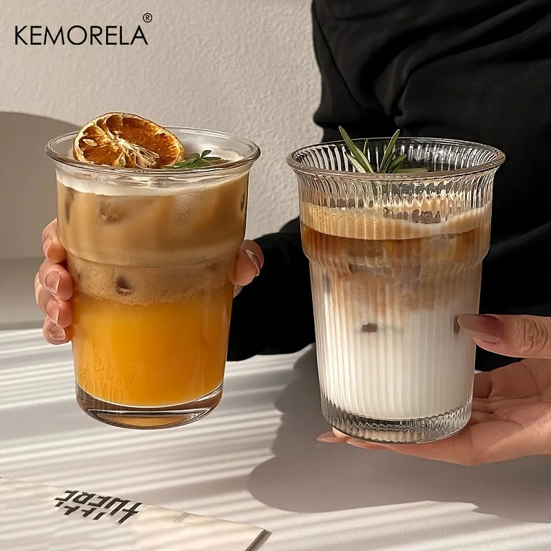 KEMORELA Borosilicate Glass Tumblers – Coffee, Whiskey & More Glass Tumbler Set Axl