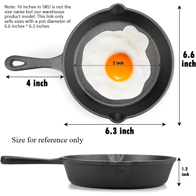6-Inch Pre-Seasoned Cast Iron Frying Pan | Heat-Resistant Handle Cast Iron Skillet Axl