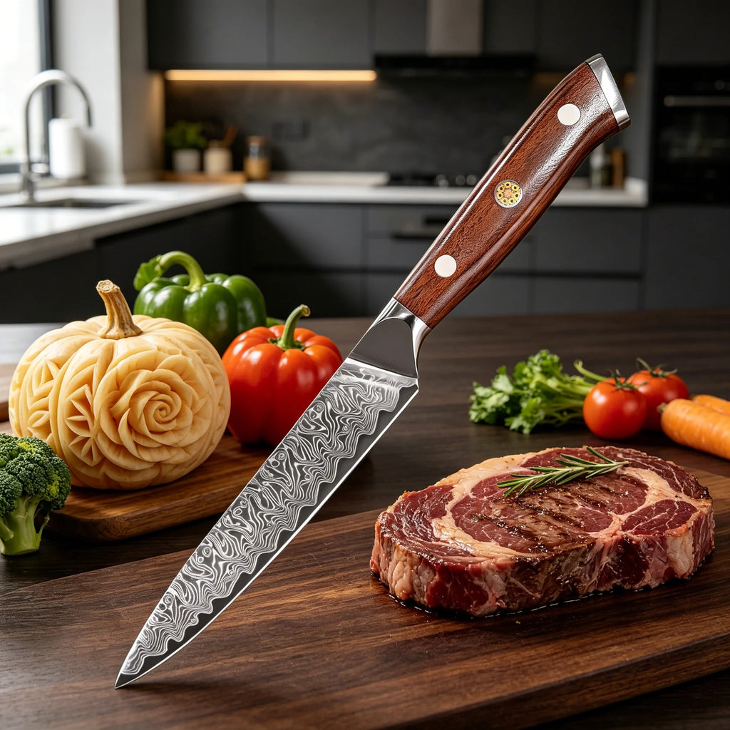 Damascus Steel Cleaver Knife – Forged Kitchen Utility Blade Damascus Kitchen Knife Axl