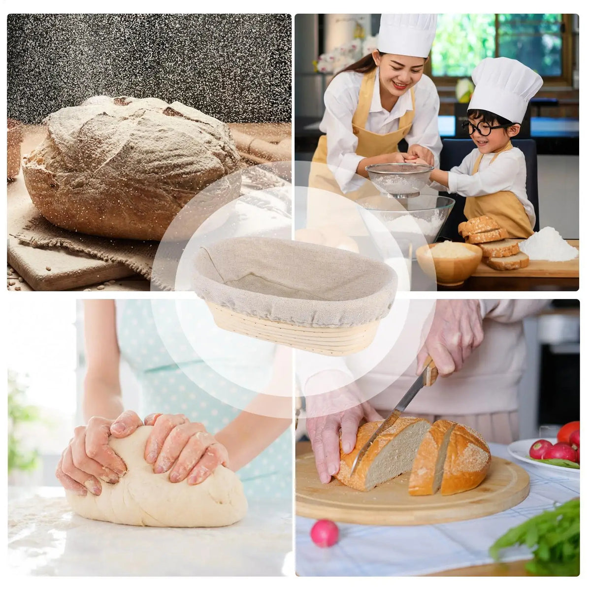 Rattan Bread Proofing Basket – Banneton for Artisan Bakers Bread Proofing Basket Axl