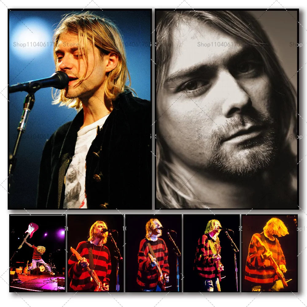 Kurt Cobain Wall Poster – Self-Adhesive Waterproof Art Sticker Wall Art Poster Axl