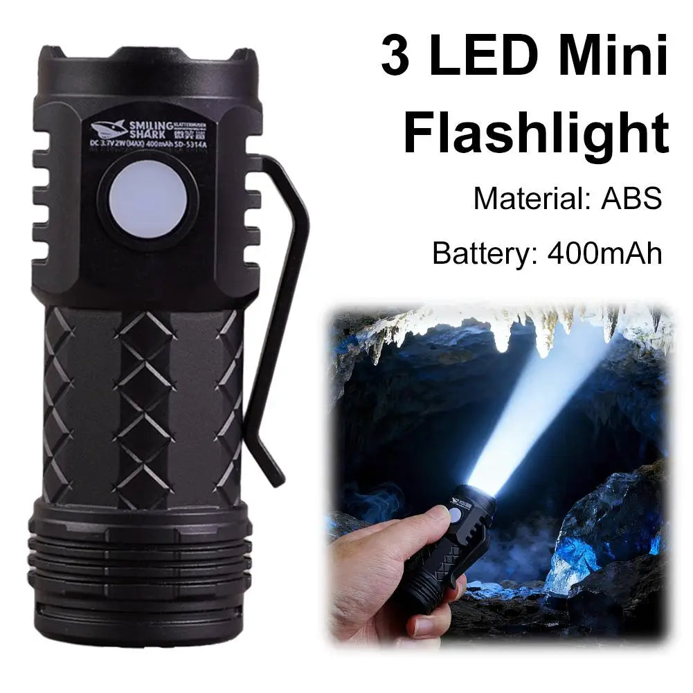 Mini 3-LED Flashlight Type-C Rechargeable – Clip-On Pocket Torch Mini LED Flashlight Axl