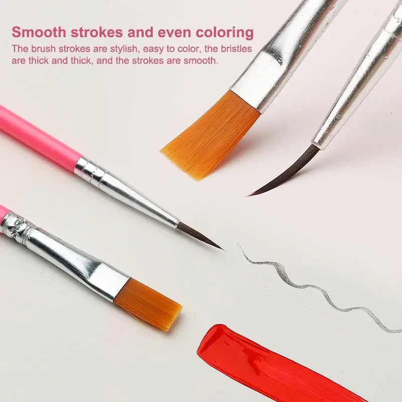 12-Piece Art Paint Brush Set – Nylon Round & Flat Brushes Art Paint Brush Set Axl