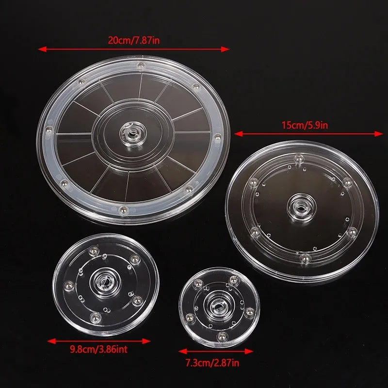 Acrylic 360° Rotating Display Stand – 4" Clear Turntable Base Rotating Display Stand Axl