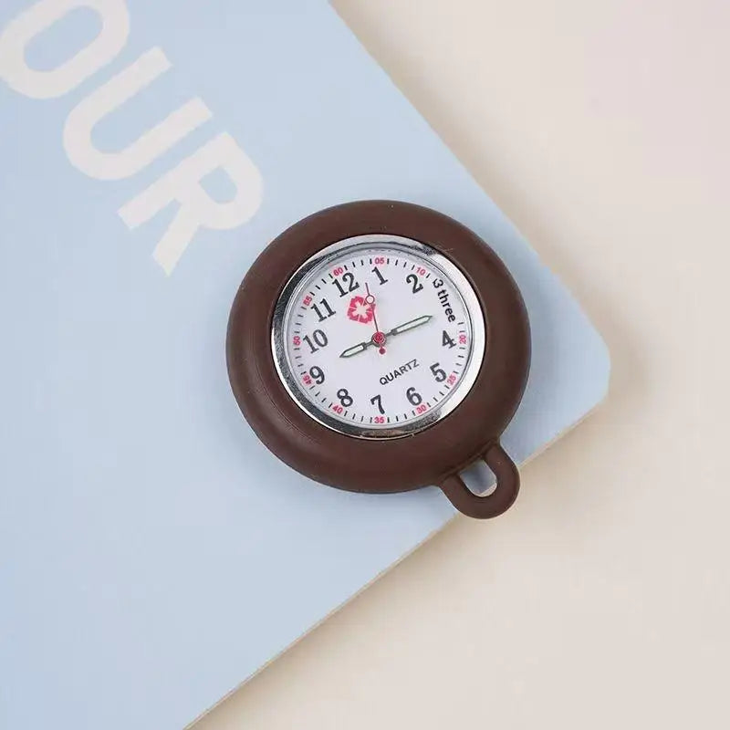Silicone Nurse Fob Watch – Colourful Lapel Clip Pocket Watch Nurse Fob Watch Axl one size Coffee