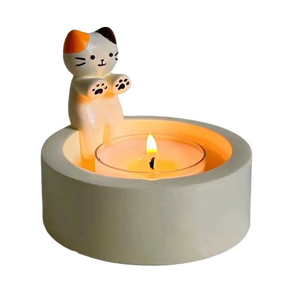 Cute Cat Candle Holder – Aromatherapy Candlestick Home Decor Candle Holder Axl 1pc Cartoon cat 2
