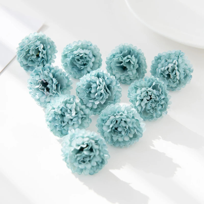 10 Mini Silk Carnation Artificial Flowers – Crafts & Home Decor Artificial Flowers Axl Blue
