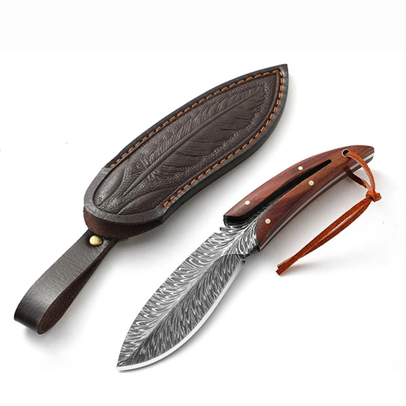 Stainless Steel Boning Utility Knife with Sheath & Wood Handle Kitchen Utility Knife Axl Knife A