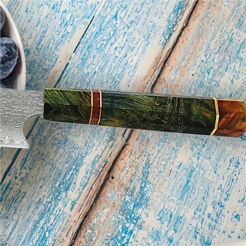 Damascus Nakiri Chef Knife – 67-Layer VG10 Steel | 8 Inch Damascus Chef Knife Axl