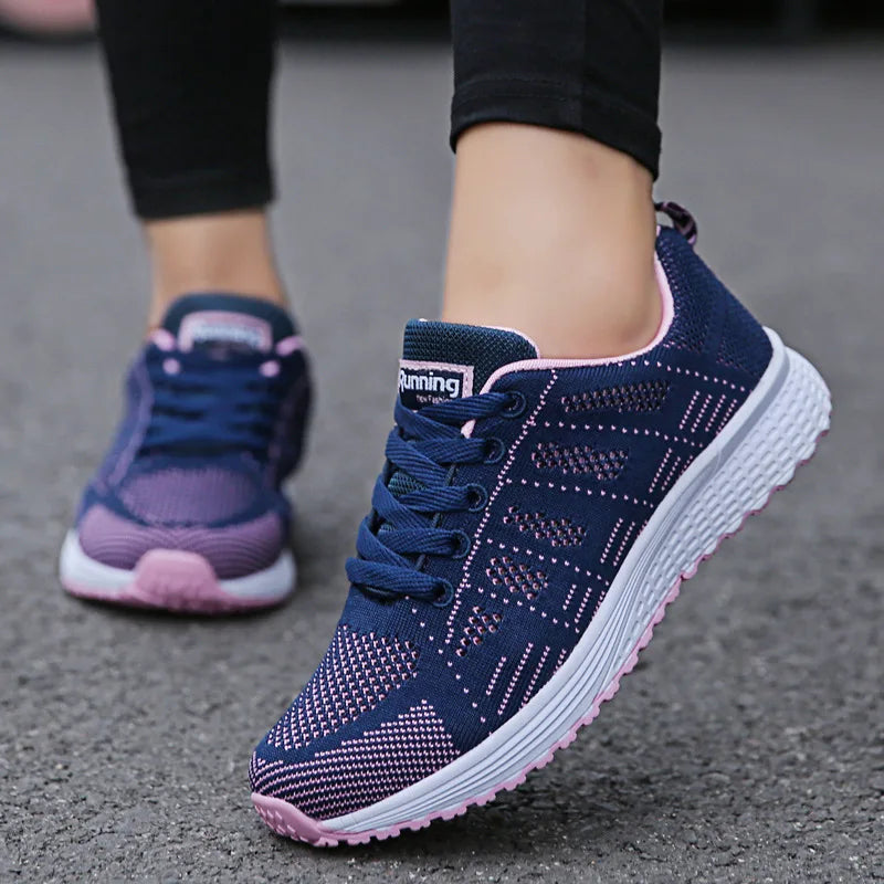 HAJINK Women's Breathable Mesh Flat Sneakers | Casual Walking Shoes Women's Flat Sneakers Axl