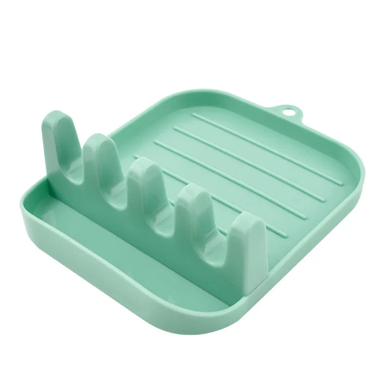 Kitchen Spoon Rest & Utensil Holder – Non-Slip Organizer Rack Utensil Holder Rack Axl Green