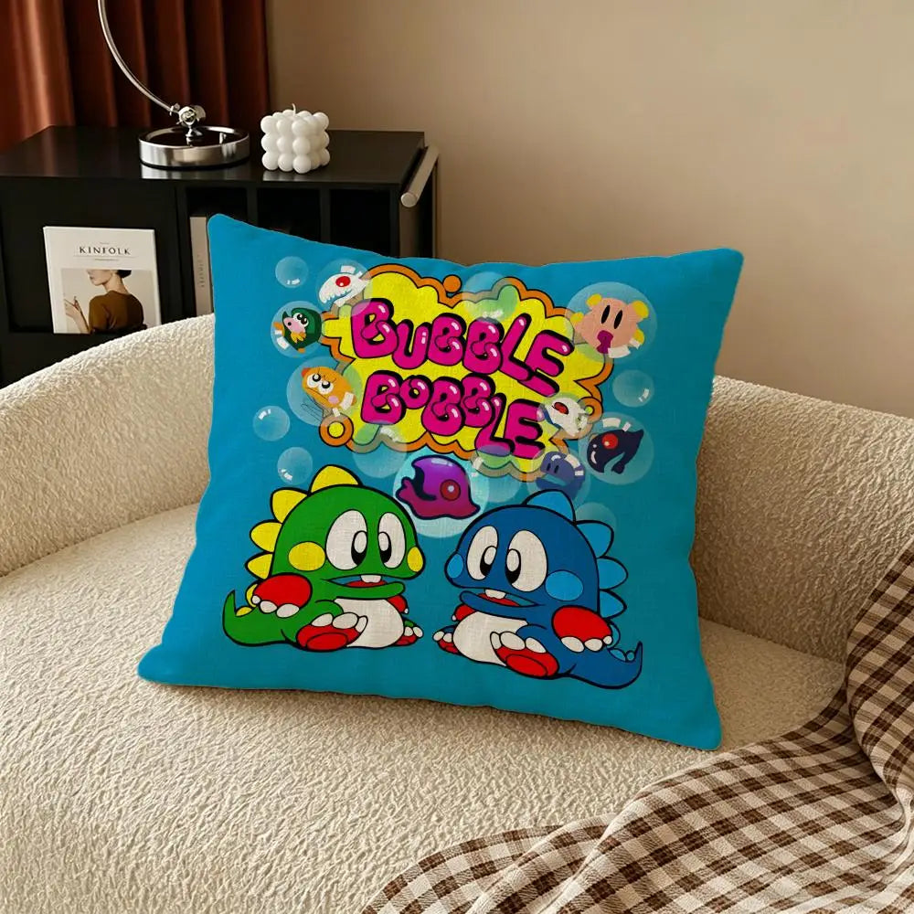 Bubble Bobble Linen Cushion Cover | Sofa, Bed & Chair Decor Decorative Cushion Cover Axl