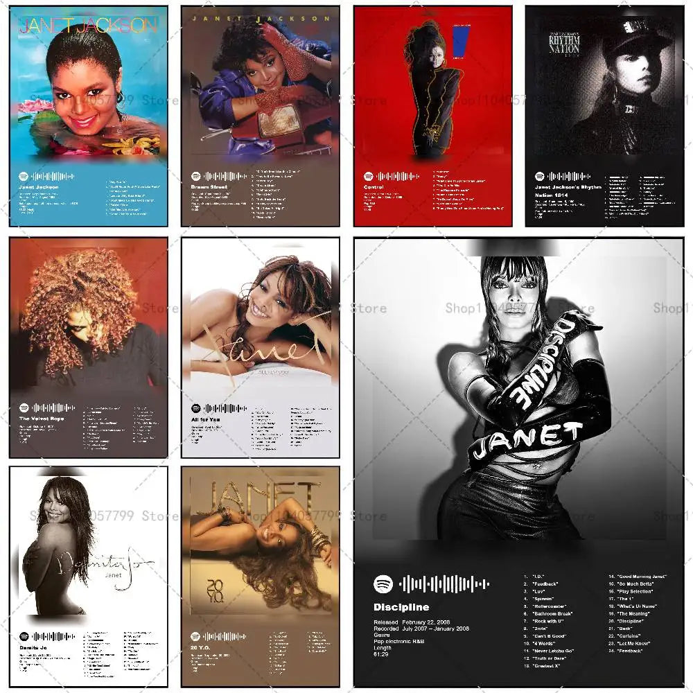 Janet Jackson Album Wall Poster – Waterproof Self-Adhesive Sticker Wall Art Sticker Axl