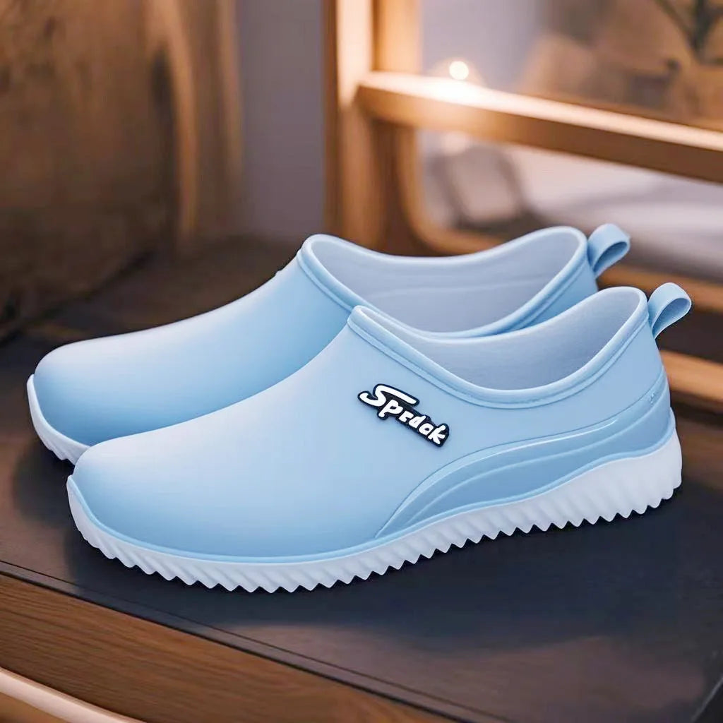 Women's Waterproof Plush Rain Shoes – Slip-On Galoshes Women's Rain Boots Axl 40 sky blue