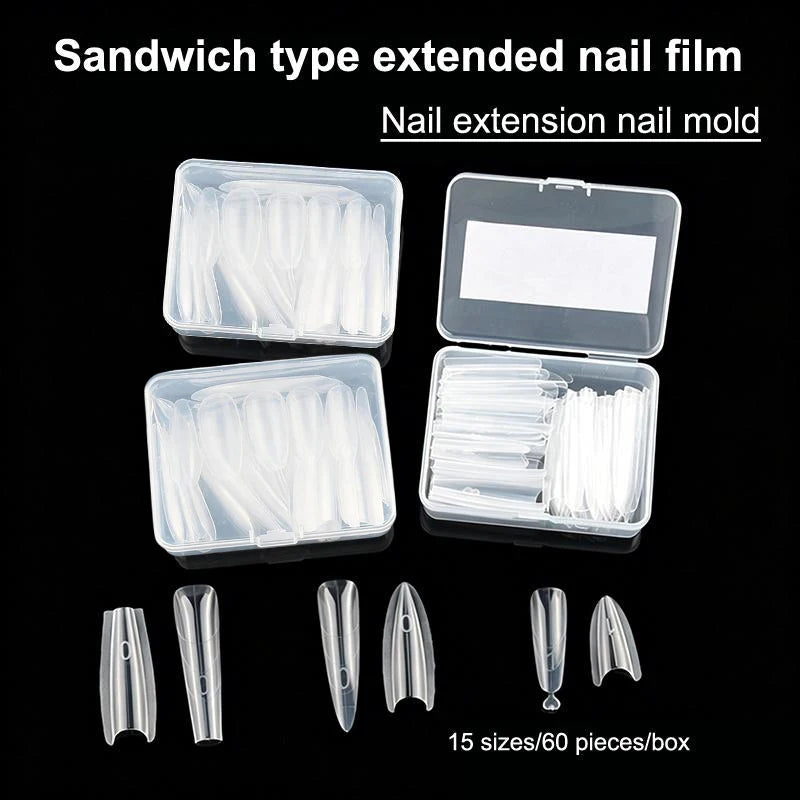 60-Pc Coffin Dual Nail Extension Forms – Acrylic Mold Kit Nail Extension Forms Axl