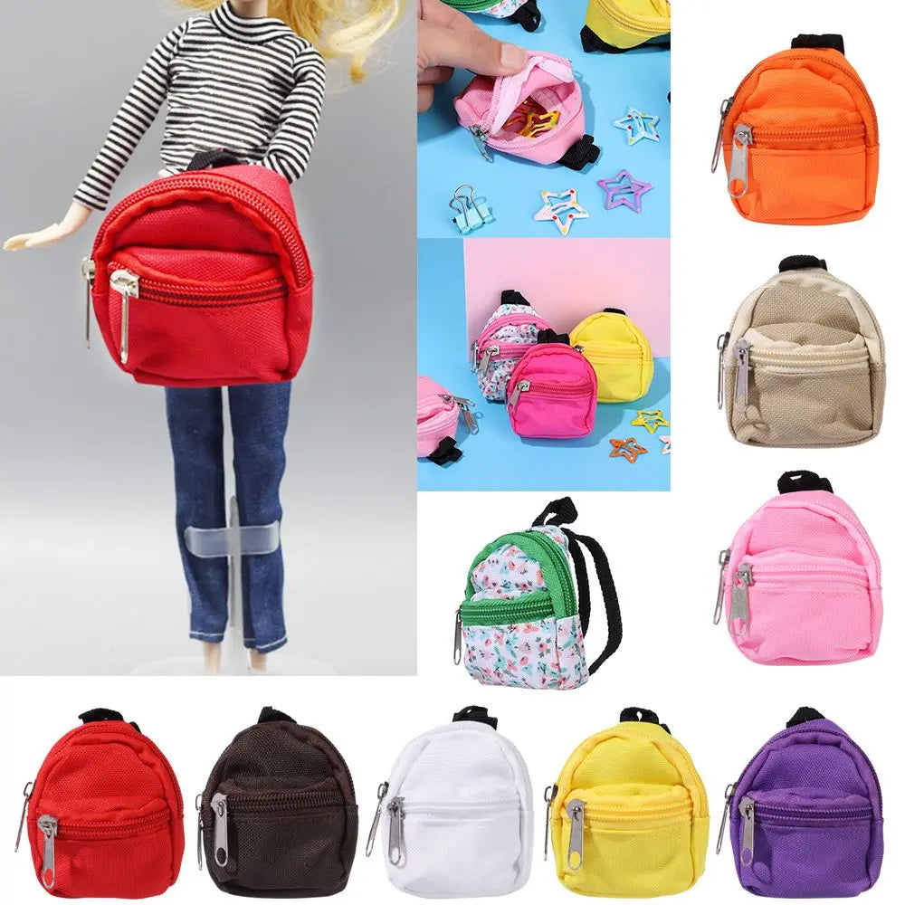 Mini Doll Backpack – Cute Cloth School Bag for 1/6 BJD Dolls Doll Accessory Axl