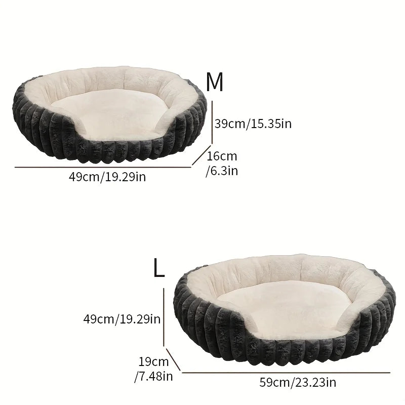 KEMORELA Jumbo Plush Cat Bed – Sofa with Backrest, Washable Plush Pet Bed Axl
