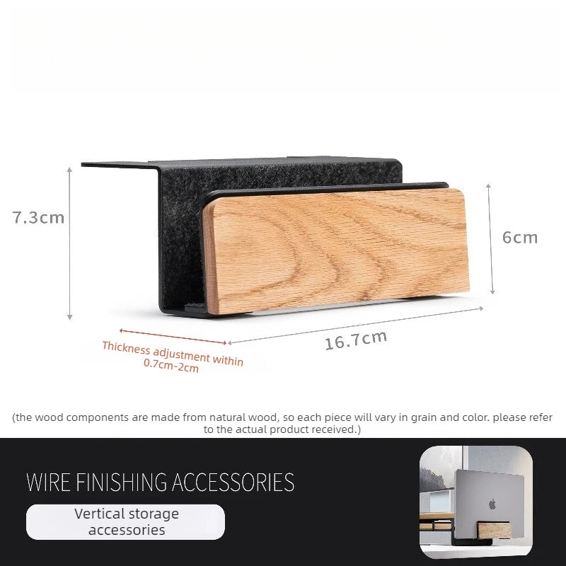 Wooden Vertical Laptop & Notebook Desktop Storage Rack – M Series Desktop Storage Rack Axl Oak