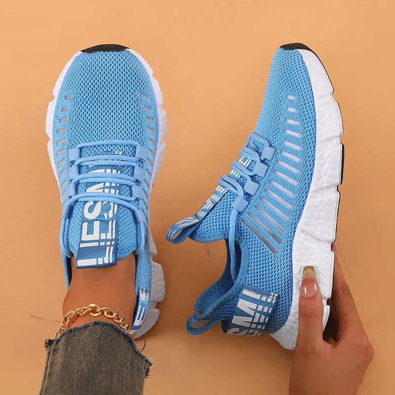 AZGB Women's Breathable Mesh Walking Shoes – Lace-Up Comfort Women's Walking Shoes Axl