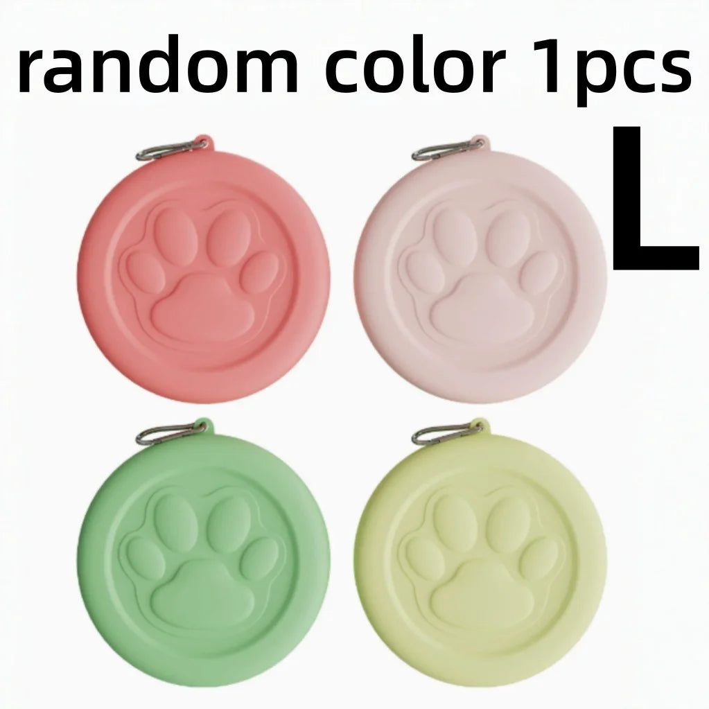 Portable Dog Travel Bowl with Carabiner Hook | Pet Feeder Dog Travel Bowl Axl L random color 1pcs