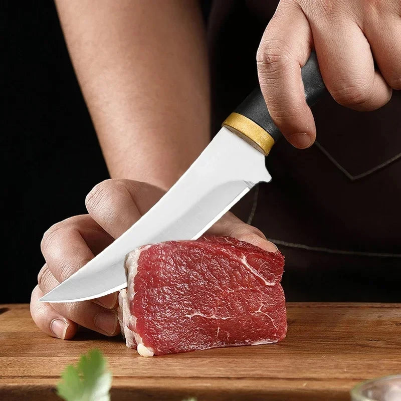 Stainless Steel Outdoor Knife with Sleeve & Plastic Handle Outdoor Utility Knife Axl