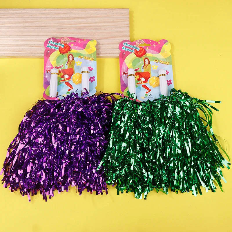 Metallic Cheerleading Pom Poms 2 Pack – Kids & Adults Cheerleading Pom Poms Axl