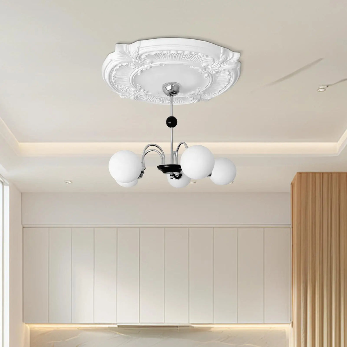 12" Split Ceiling Medallion – No-Drill Light Fixture Cover Ceiling Medallion Axl