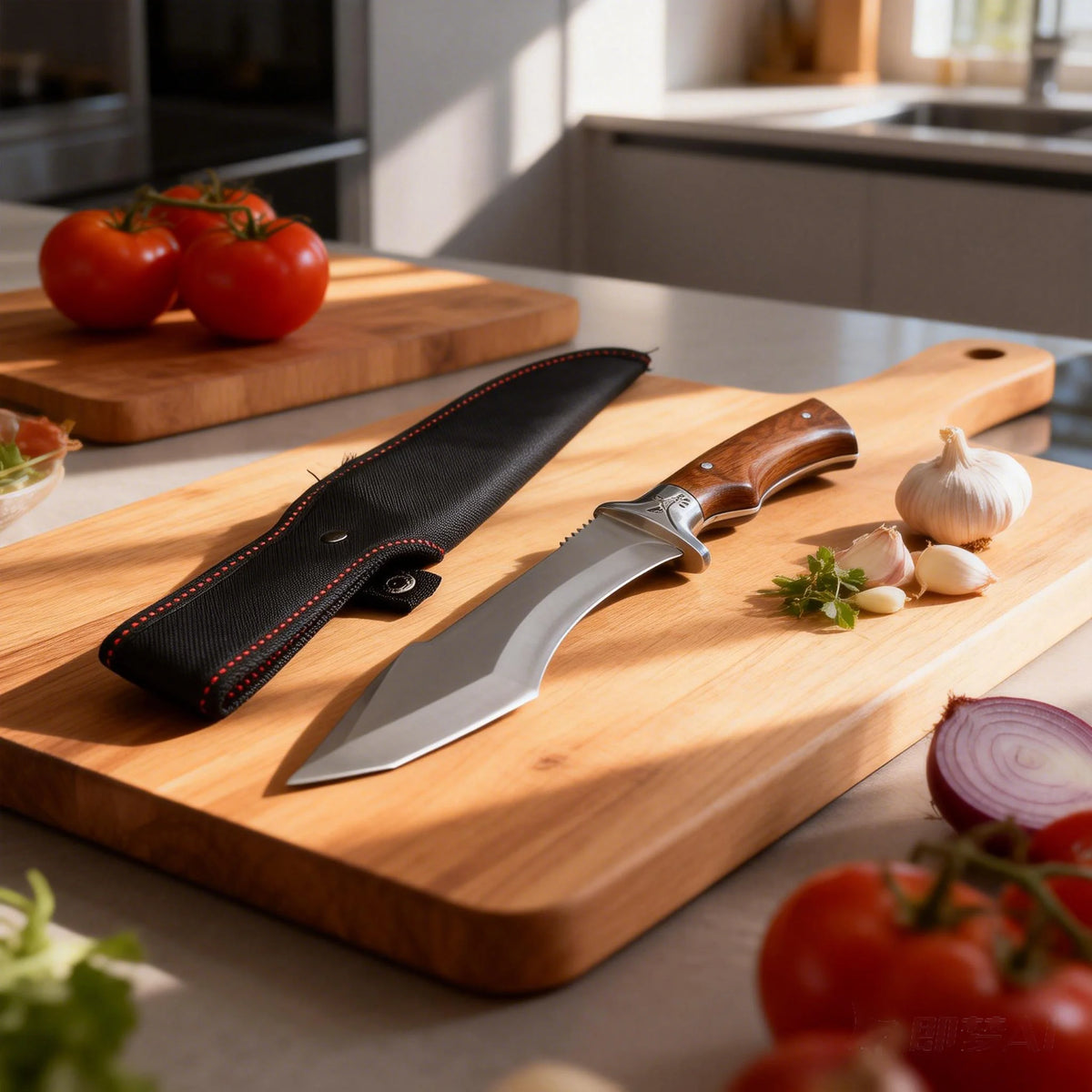 Japanese Chef's Knife – Sharp Stainless Blade & Wood Handle Chef's Kitchen Knife Axl